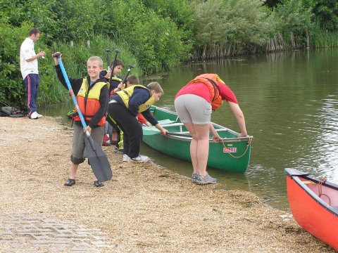 Launching canoes