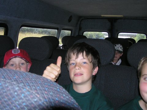 In the mini bus