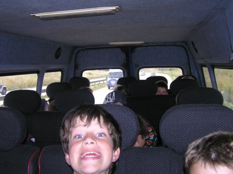 In the mini bus