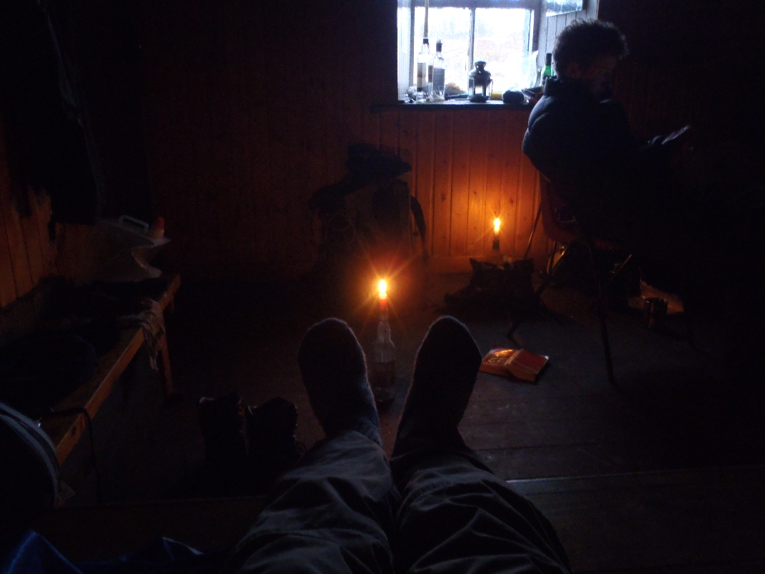 Inside Ben Alder Cottage