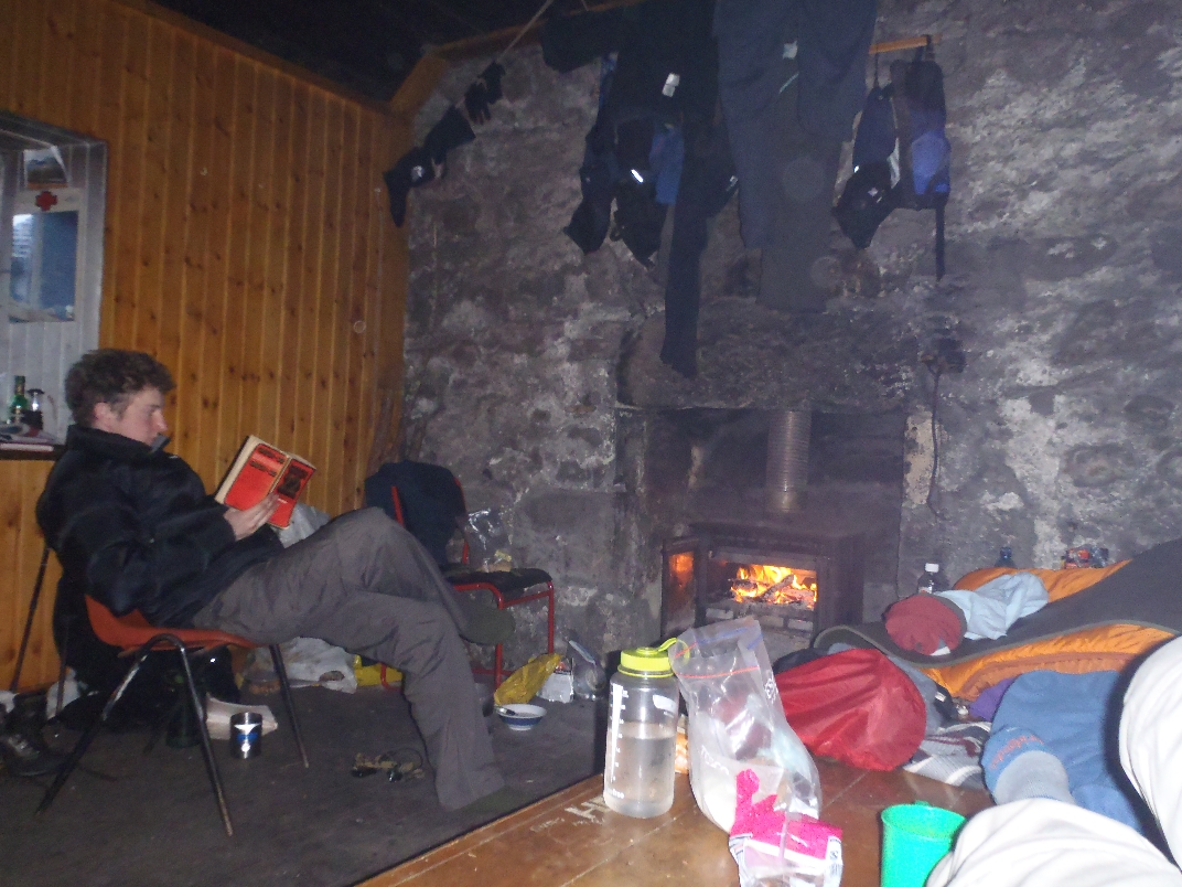 Inside Ben Alder Cottage